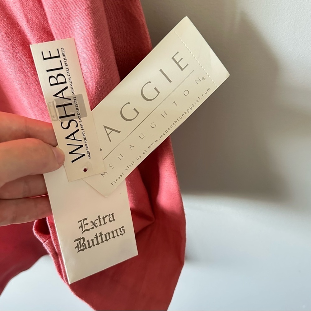 Maggie McNaughton Women's Salmon Washable Linen Blend Shirt 2X NWT Plus - Picture 4 of 15